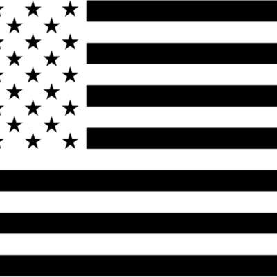 Horizontal US Flag Unfilled Stars Thumbnail